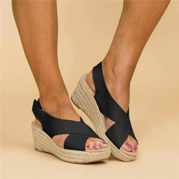 Comfortable Orthopaedic Wedge Espadrilles - Clara