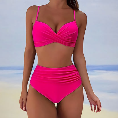 Trendy high-waist bikini with a comfortable fit – Eula