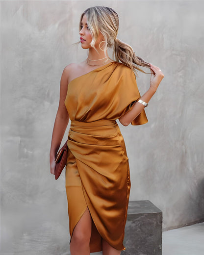 Stylish One-Shoulder Evening Dress - Celeste