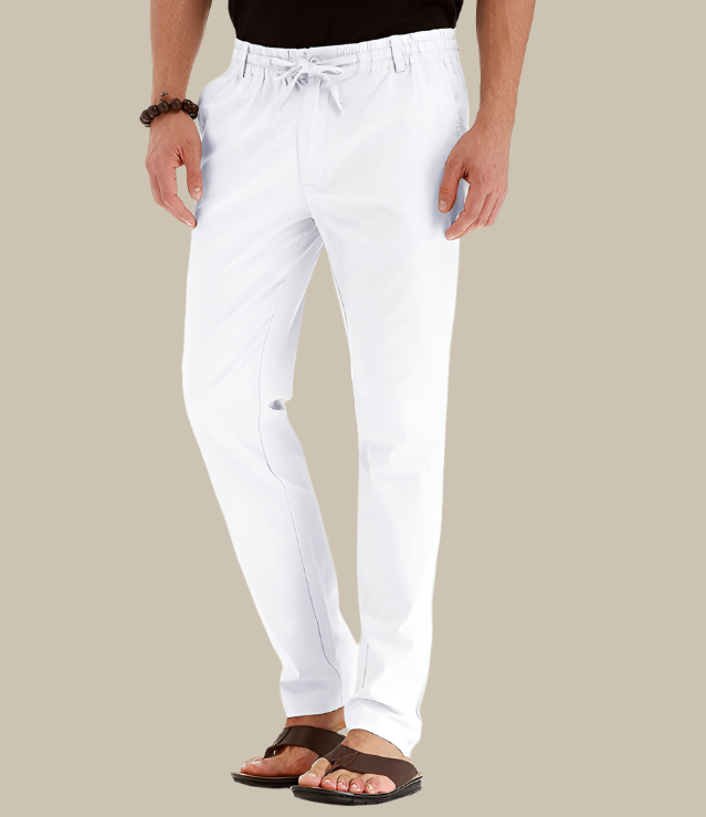 Loose Fit Summer Trousers | Casual Loose Pants for Men with Elastic Waistband