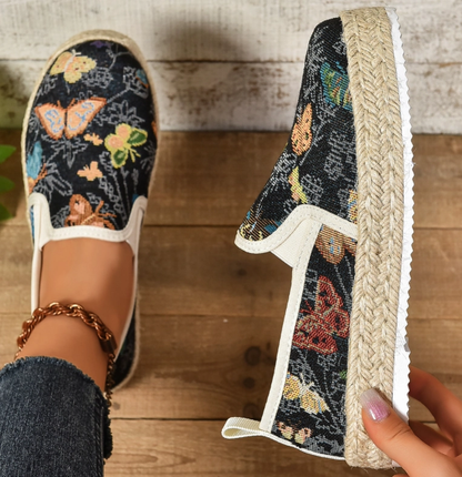 Autumnal espadrilles with floral pattern – Fleur