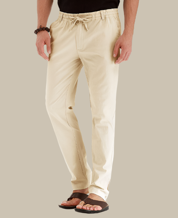 Loose Fit Summer Trousers | Casual Loose Pants for Men with Elastic Waistband