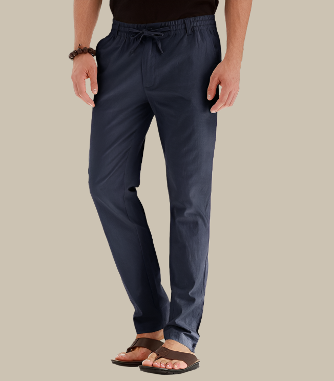 Loose Fit Summer Trousers | Casual Loose Pants for Men with Elastic Waistband