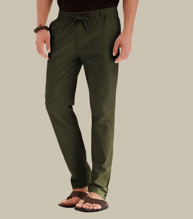 Loose Fit Summer Trousers | Casual Loose Pants for Men with Elastic Waistband