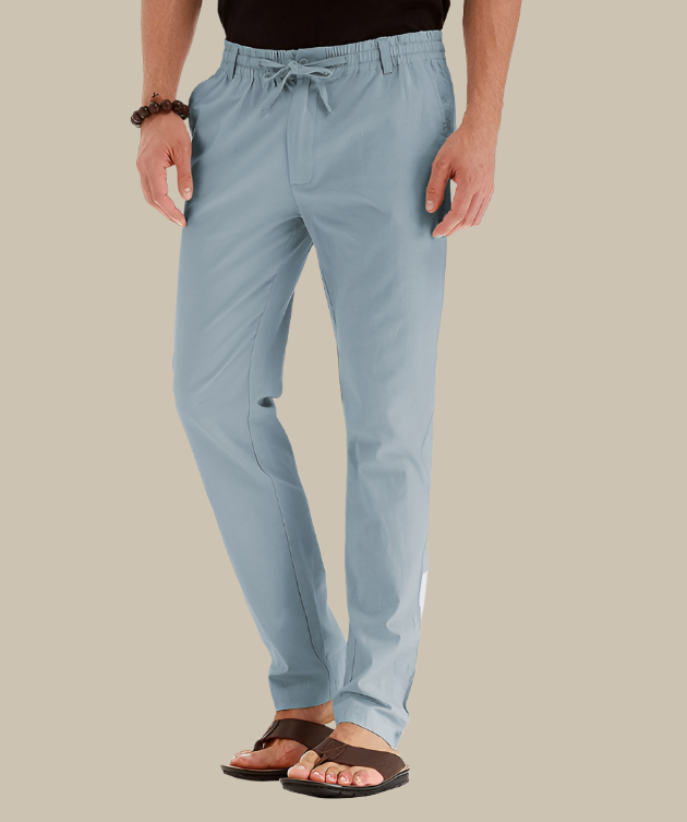 Loose Fit Summer Trousers | Casual Loose Pants for Men with Elastic Waistband