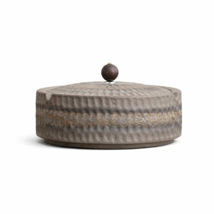 Handmade Ceramic Ashtray with Wooden Lid, 12.5 cm 8