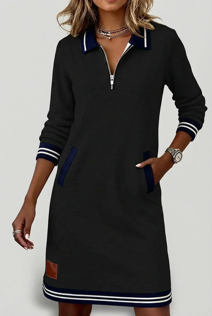 Front-Zip Cotton Linen Dress 11