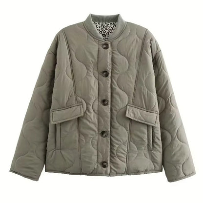 Elegant ladies' jacket with leopard lining – Narela