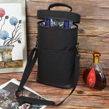 Insulated two-bottle wine cooler bag with adjustable strap – Buy one, get one free
