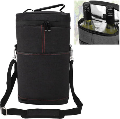 Insulated two-bottle wine cooler bag with adjustable strap – Buy one, get one free