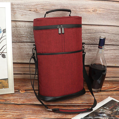 Insulated two-bottle wine cooler bag with adjustable strap – Buy one, get one free