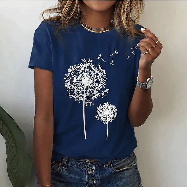 Comfortable women's t-shirt with round neck & soft fabric – Rhea