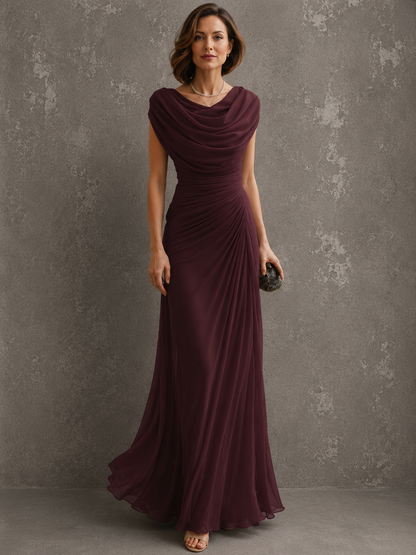Elegant Draped Maxi Dress - Sleeveless Formal Evening Gown 6