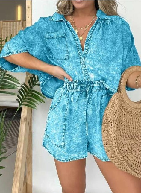 Trendy women's summer blouse with short sleeves – Isabelle