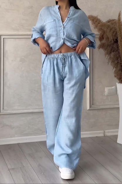 Two-piece linen women's summer outfit – Alina