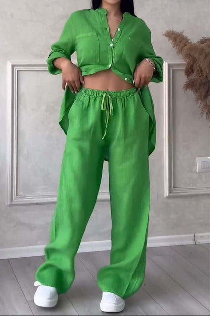 Two-piece linen women's summer outfit – Alina