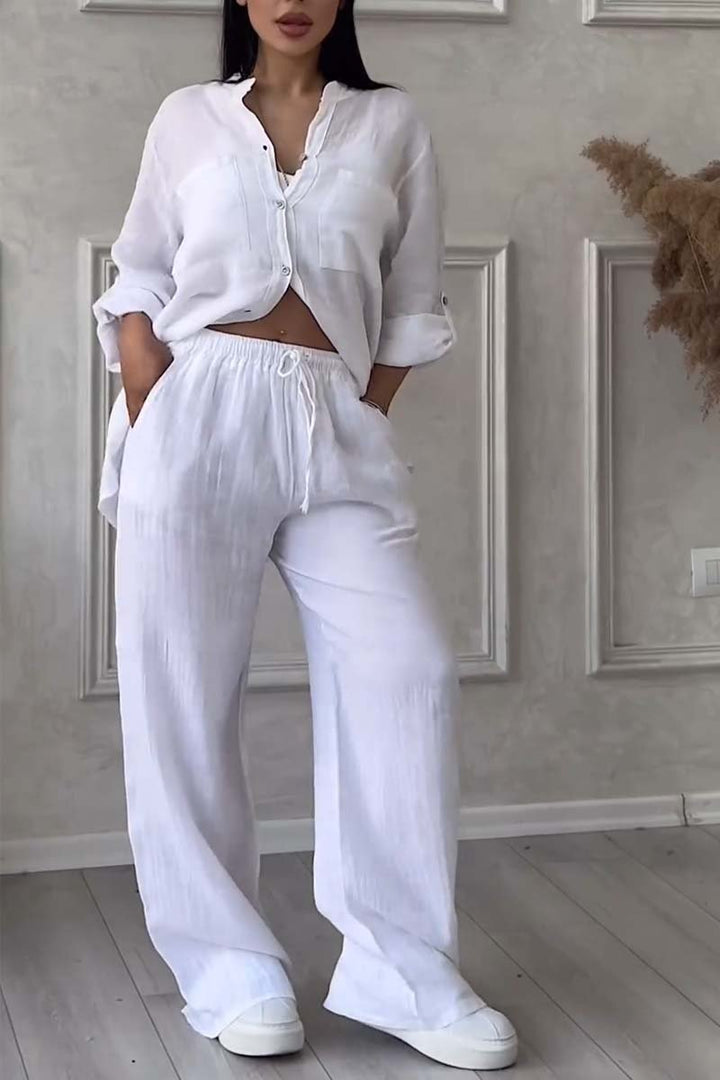 Two-piece linen women's summer outfit – Alina