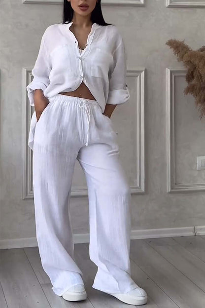 Two-piece linen women's summer outfit – Alina