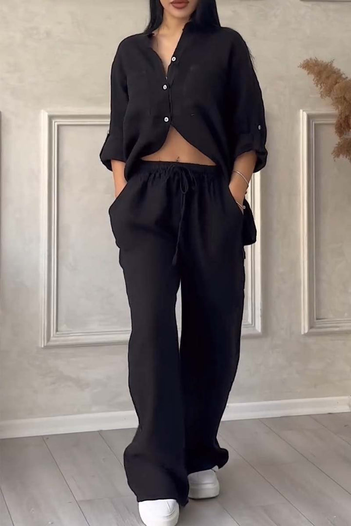 Two-piece linen women's summer outfit – Alina