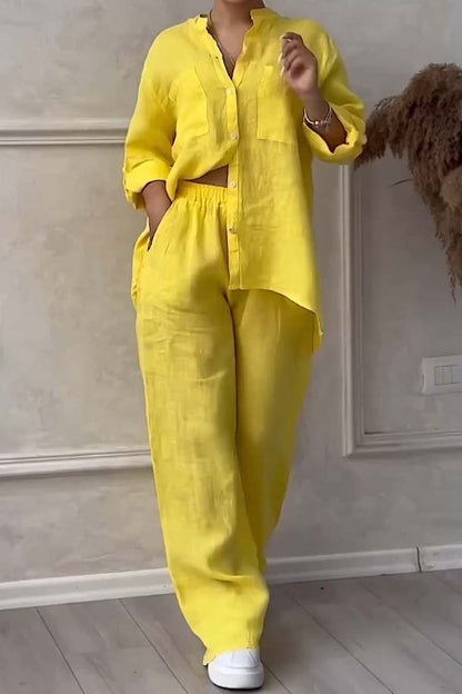 Two-piece linen women's summer outfit – Alina