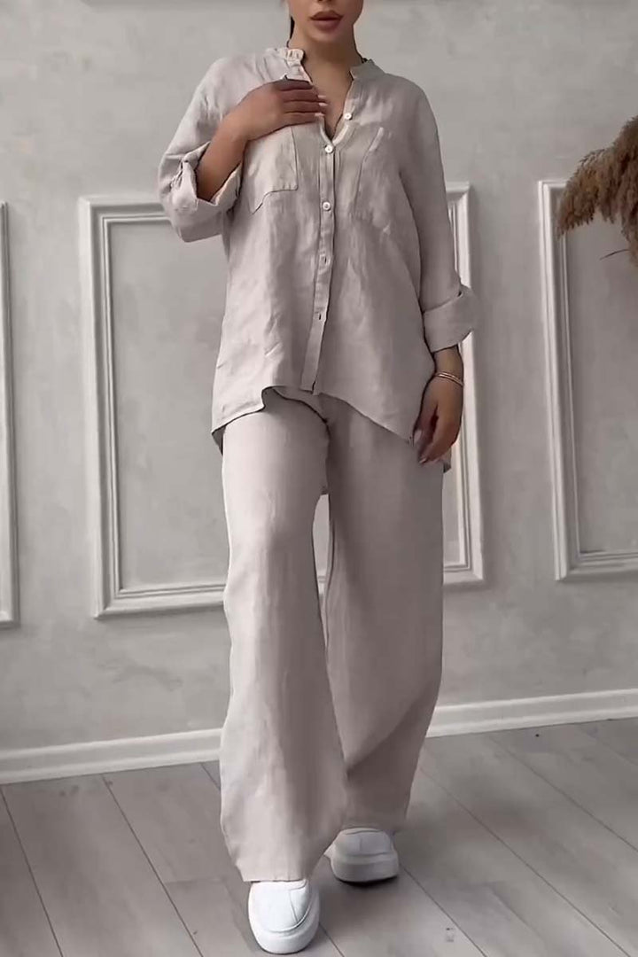 Two-piece linen women's summer outfit – Alina