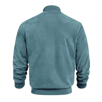 Light men's transitional jacket in suede look with stand-up collar – Damian