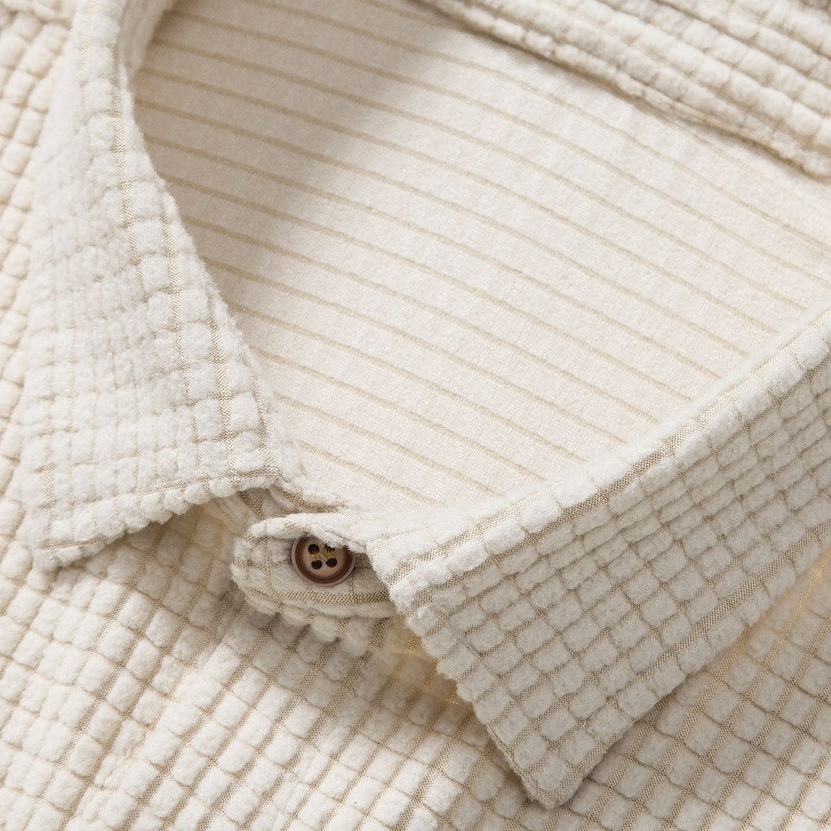 Summery men's lounge set with a honeycomb texture – Lenn
