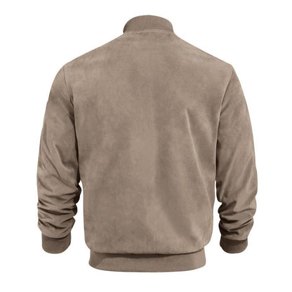 Light men's transitional jacket in suede look with stand-up collar – Damian