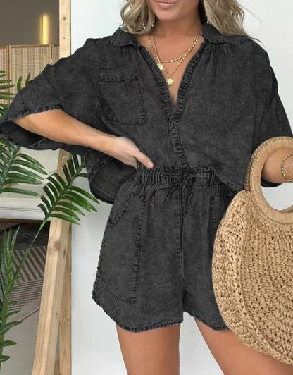 Trendy women's summer blouse with short sleeves – Isabelle