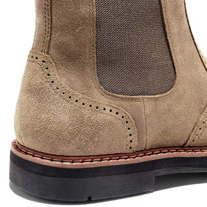 Men's Chelsea boots classic made of synthetic leather with elastic inset – Neron