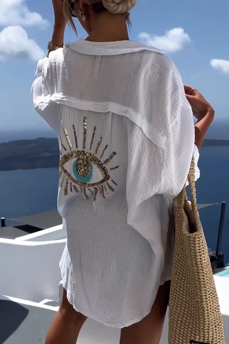 Summer women's tunic with embellished back – Serena