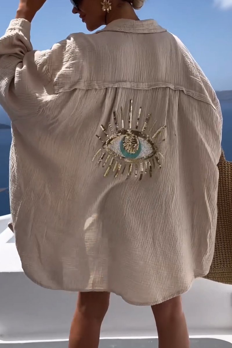 Summer women's tunic with embellished back – Serena