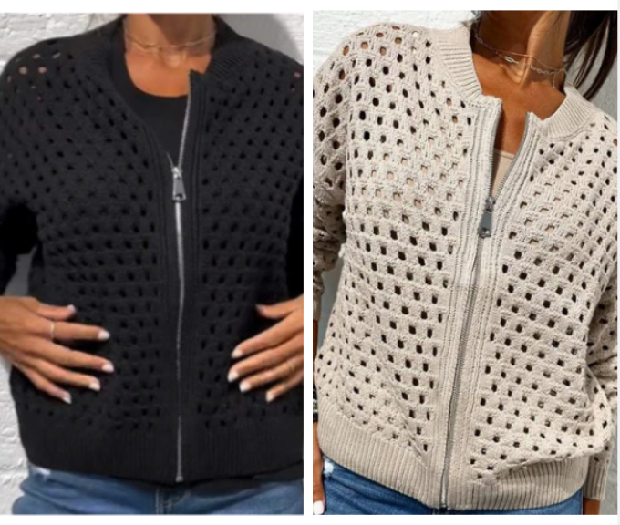 Cardigan with zip fastening and an airy knit – Fenja Autumn Magic