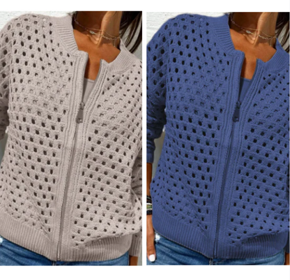 Cardigan with zip fastening and an airy knit – Fenja Autumn Magic