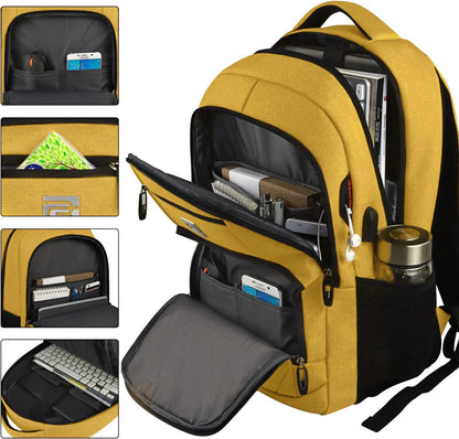 Slim anti-theft laptop backpack with USB charging port