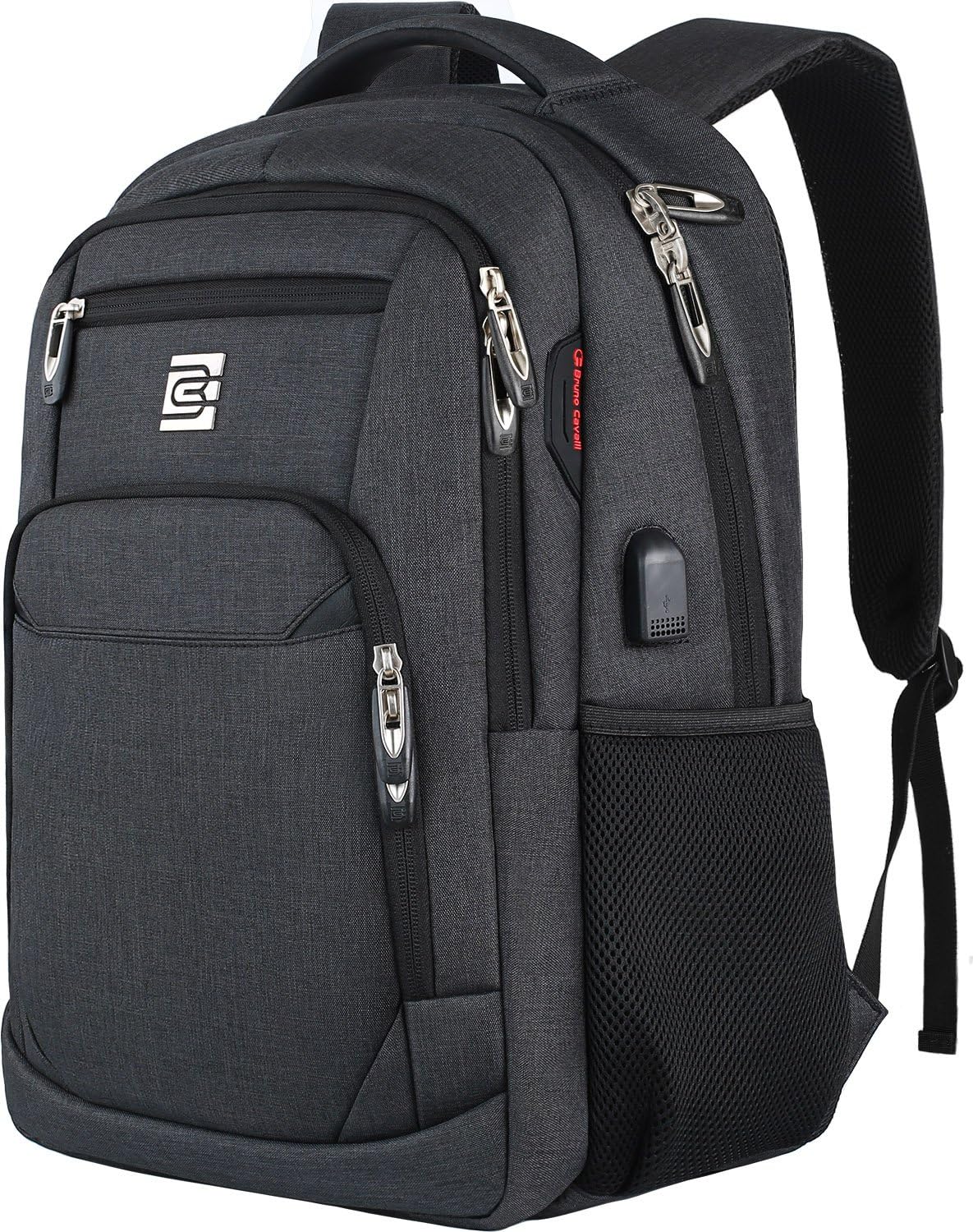 Slim anti-theft laptop backpack with USB charging port