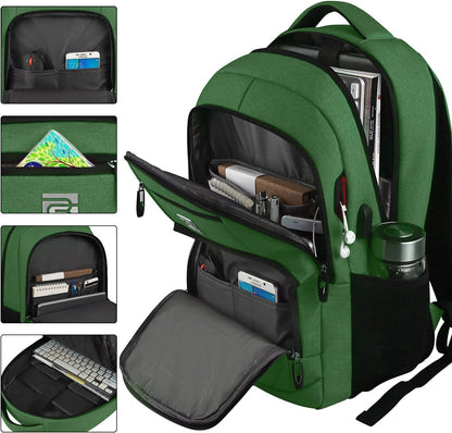 Slim anti-theft laptop backpack with USB charging port