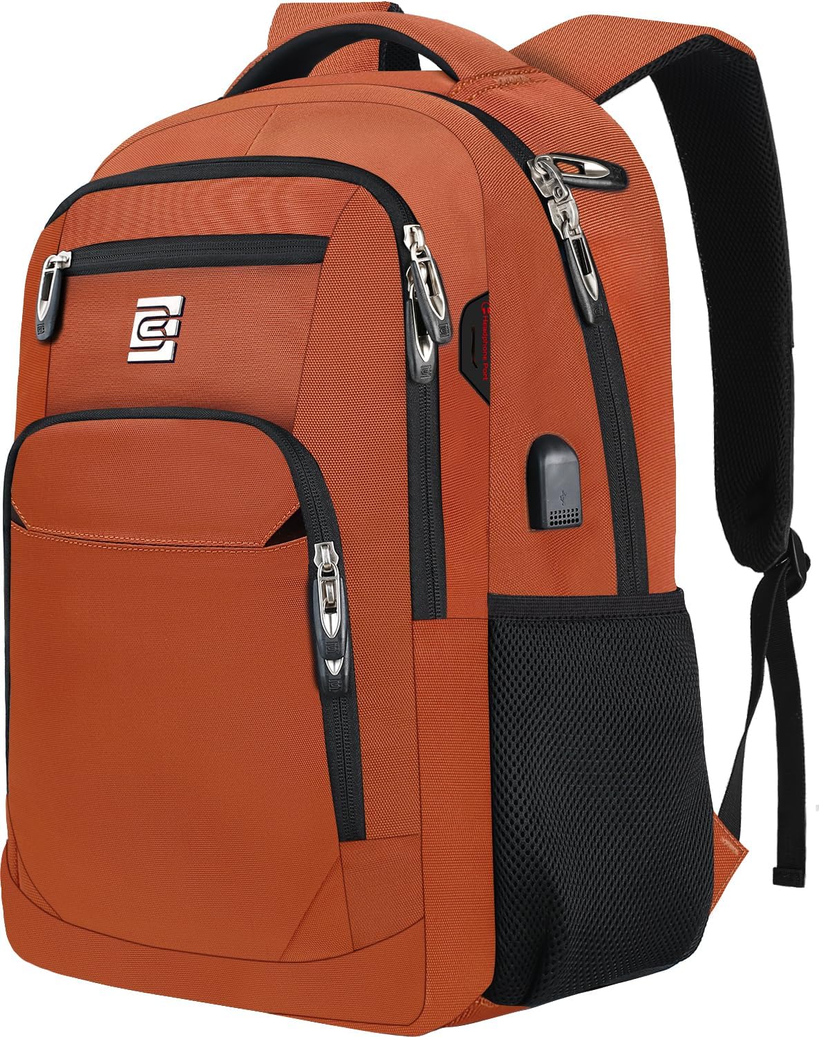 Slim anti-theft laptop backpack with USB charging port