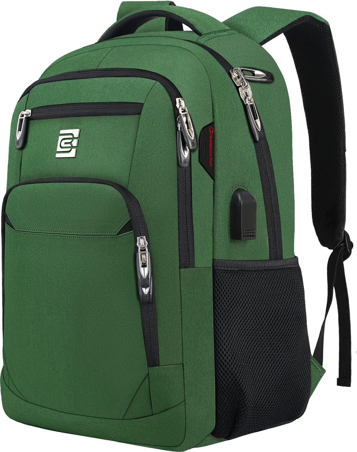 Slim anti-theft laptop backpack with USB charging port
