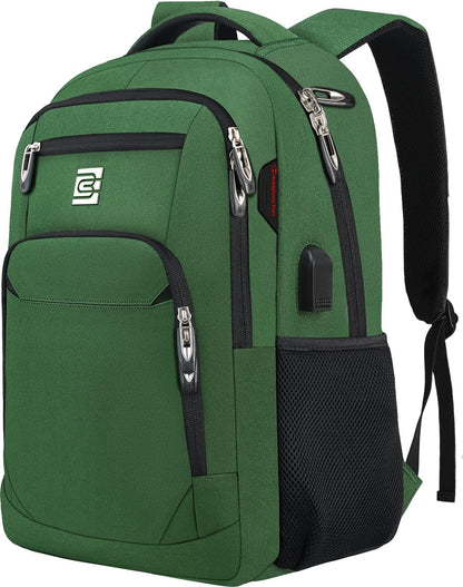 Slim anti-theft laptop backpack with USB charging port