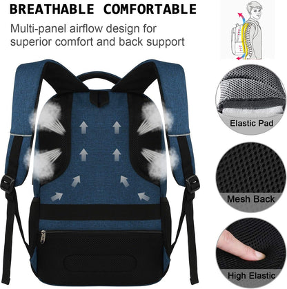 Slim anti-theft laptop backpack with USB charging port