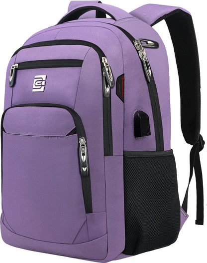 Slim anti-theft laptop backpack with USB charging port