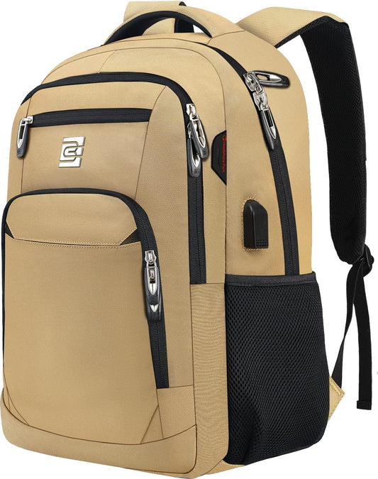 Slim anti-theft laptop backpack with USB charging port