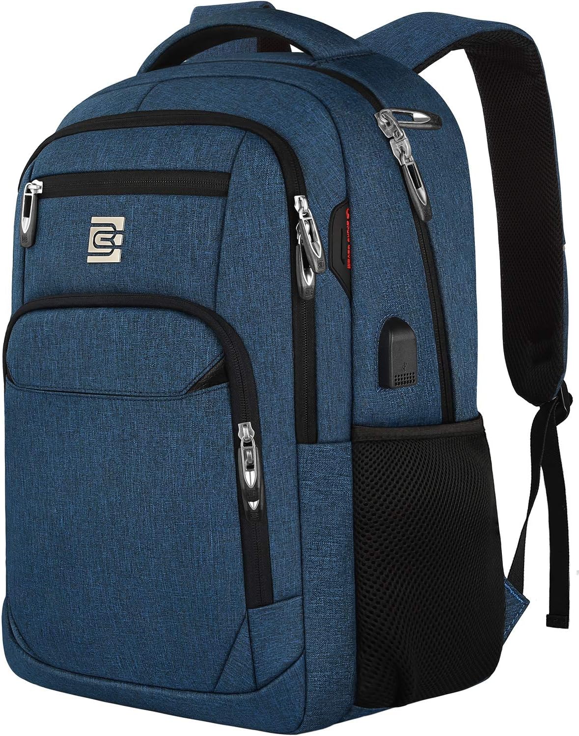 Slim anti-theft laptop backpack with USB charging port
