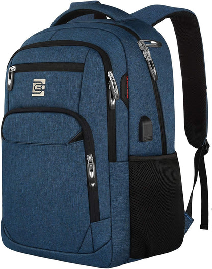 Slim anti-theft laptop backpack with USB charging port