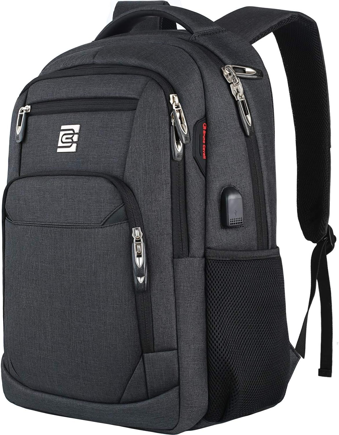 Slim anti-theft laptop backpack with USB charging port