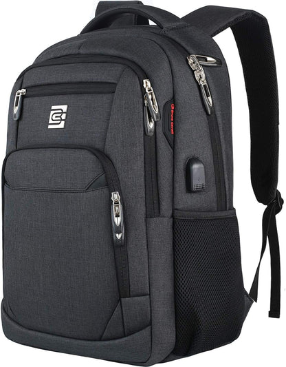 Slim anti-theft laptop backpack with USB charging port