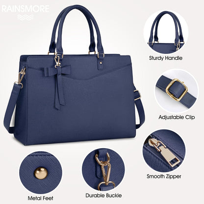 Waterproof PU leather laptop bag with multifunctional design for women