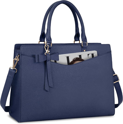 Waterproof PU leather laptop bag with multifunctional design for women