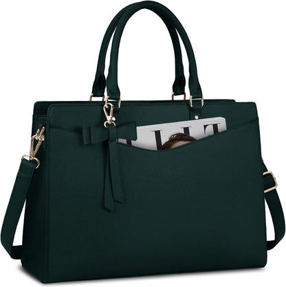 Waterproof PU leather laptop bag with multifunctional design for women
